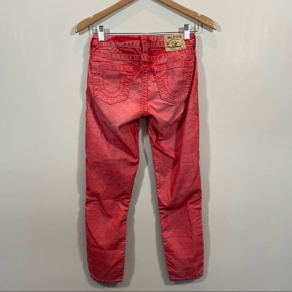 True Religion Straight Leg Low Rise Red Jeans Size 25 - Picture 6 of 9